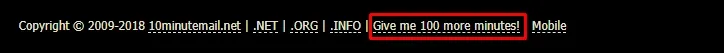 10 minutemail for 100 minutes