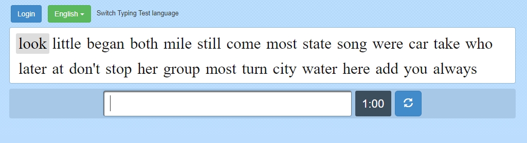 10FastFingers typing test