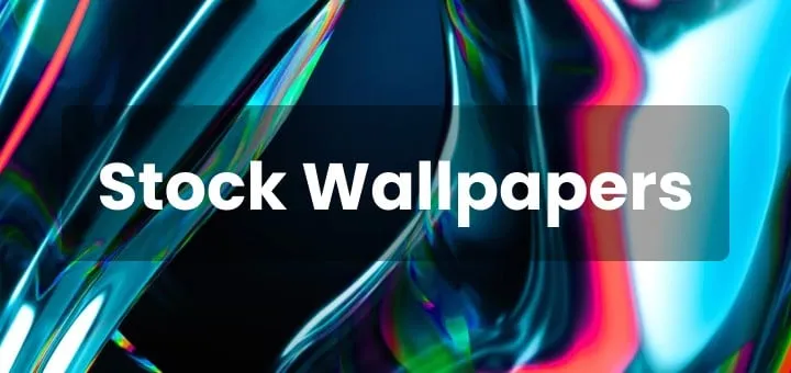 Collection of stock phone wallpapers from Pixel, iPhone, Samsung and OnePlus