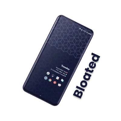 Bloated Android homescreen setup