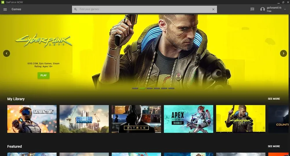 Cyberpunk 2077 running on a mobile device via GeForce NOW