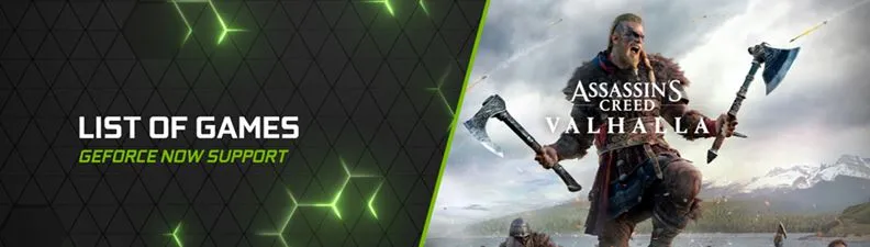 GeForce NOW supported games list showing hundreds of titles