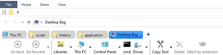 QTTabBar adding browser-style tabs to Windows File Explorer