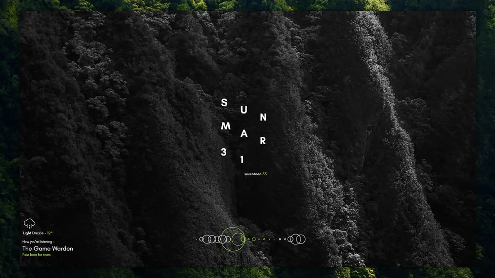 Rento Rainmeter skin with date and music info