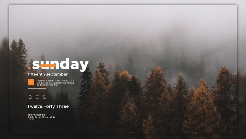 Densa Rainmeter skin with day display