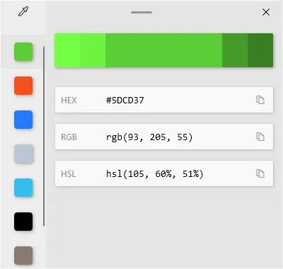 PowerToys Color Picker tool selecting a color from the desktop