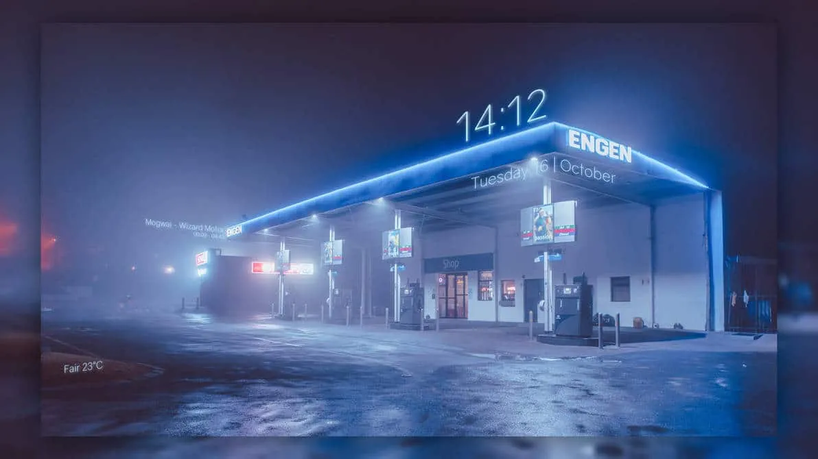 Cold Rainmeter skin with weather and music widgets
