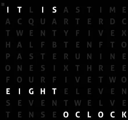 WordClock 2 Rainmeter text grid clock