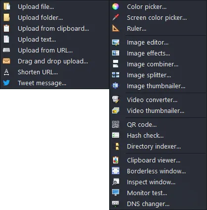 ShareX task settings showing after-capture actions and workflows