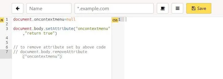 User JavaScript and CSS extension with custom code injected