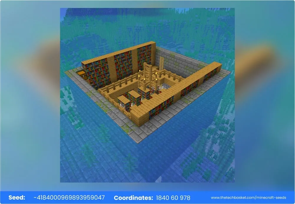 Stronghold library structure exposed above the ocean surface