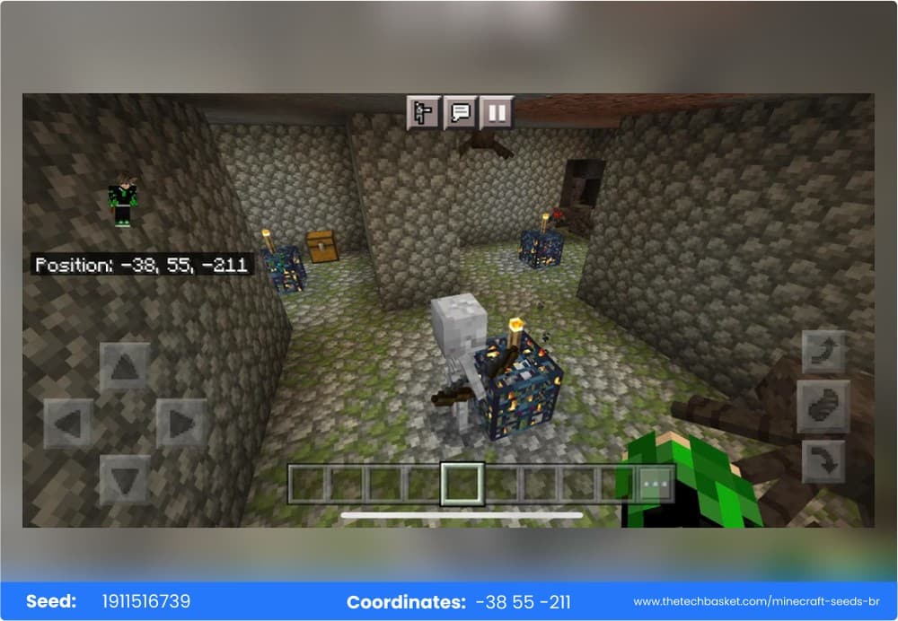 Triple dungeon Bedrock seed