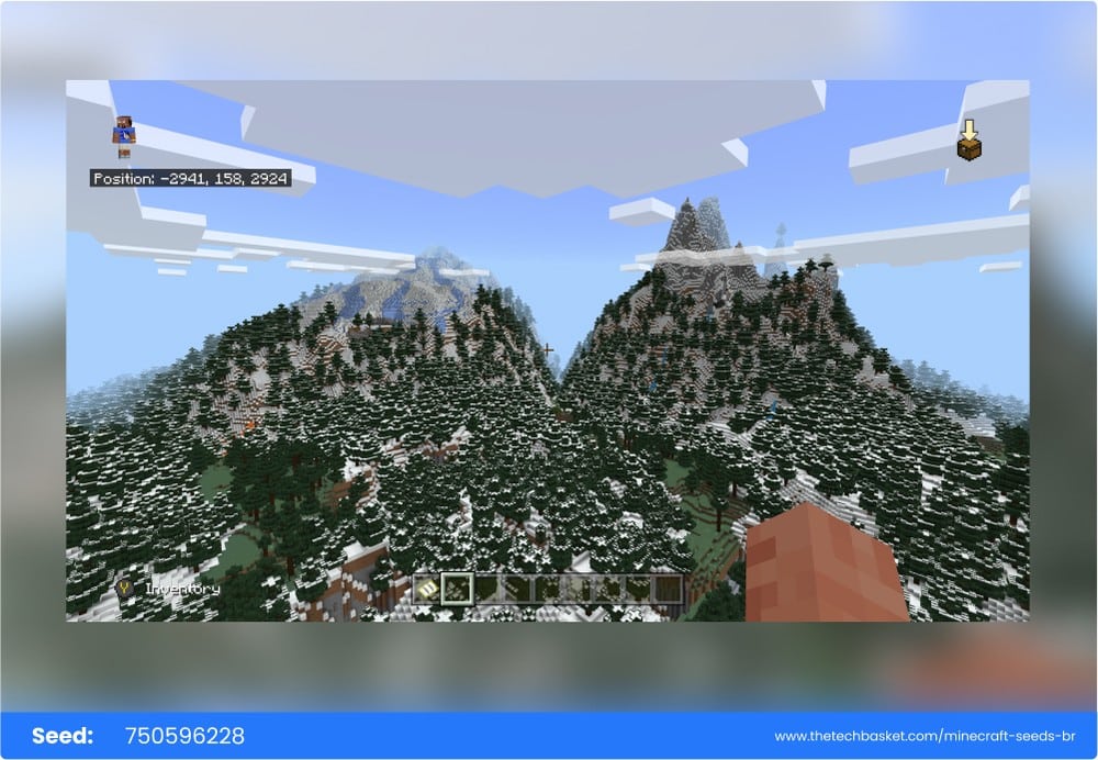 Giant snowy mountains Bedrock seed