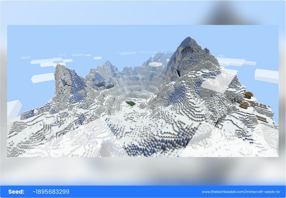 Snowy mountains with craters Bedrock seed