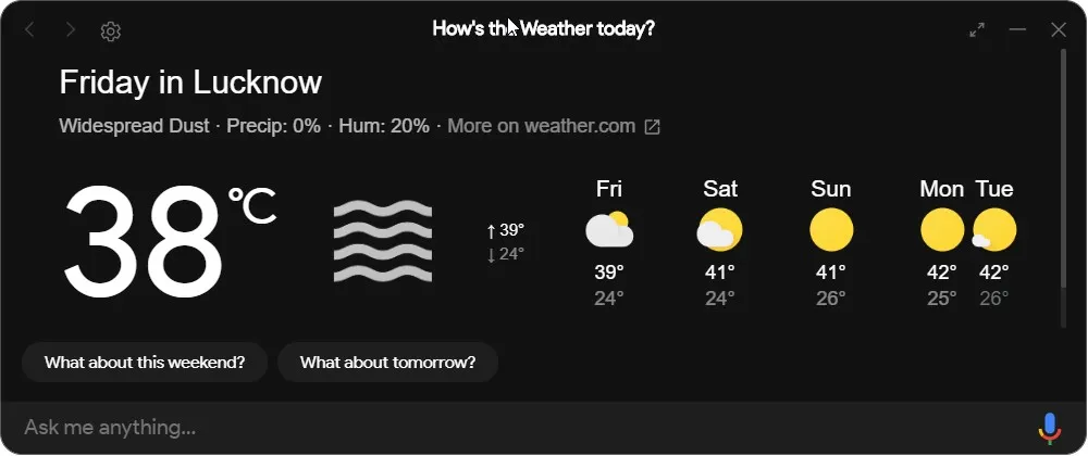 Google Assistant desktop client running on a computer