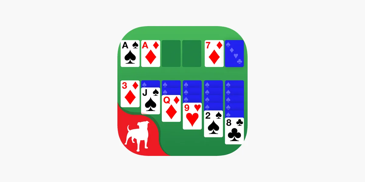 Solitaire card game with cards laid out on the Apple Watch screen