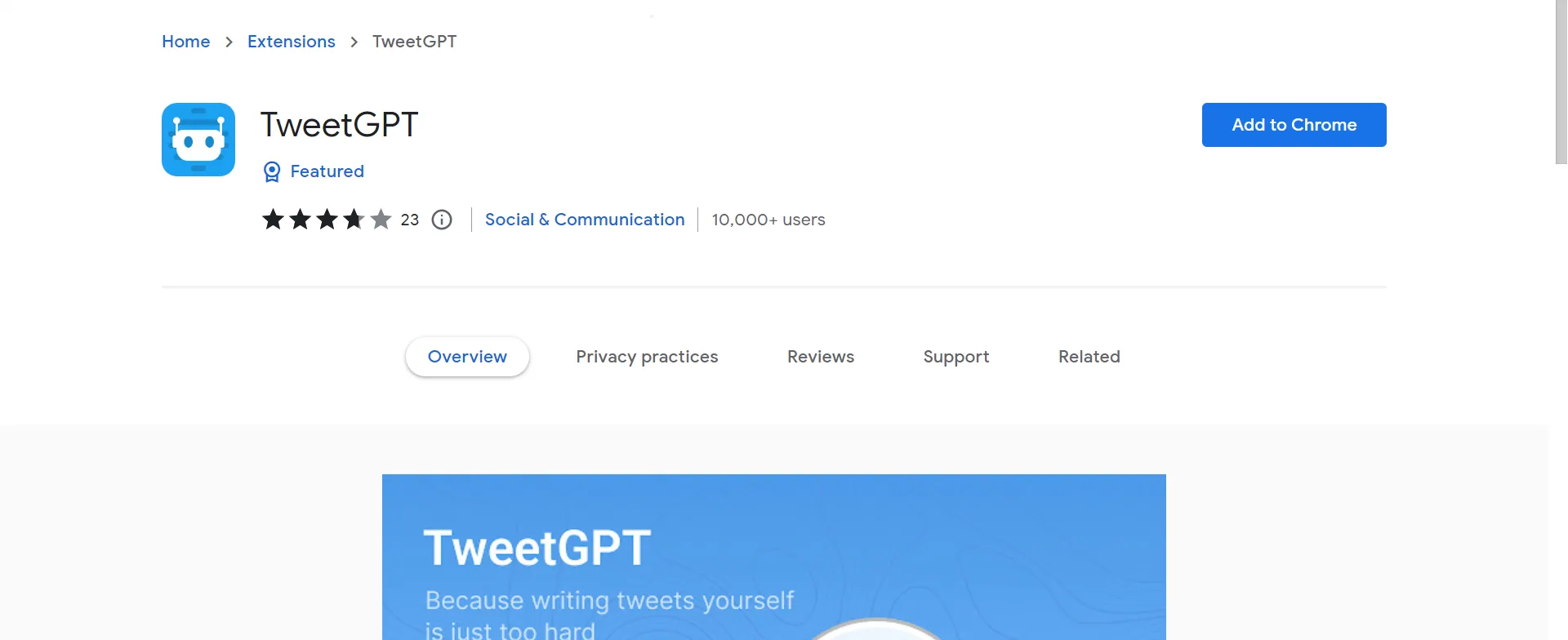 TweetGPT generating AI-powered tweet replies on Twitter