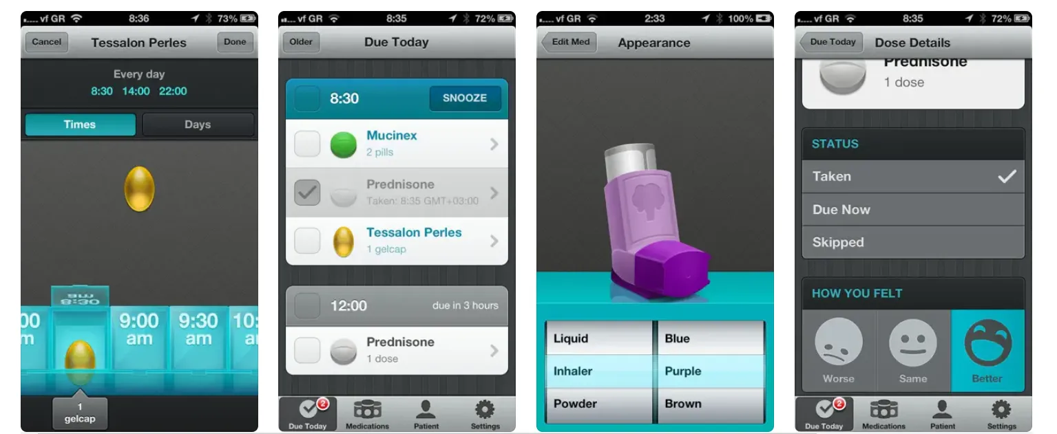 Pillboxie app with visual pill organizer and schedule reminders