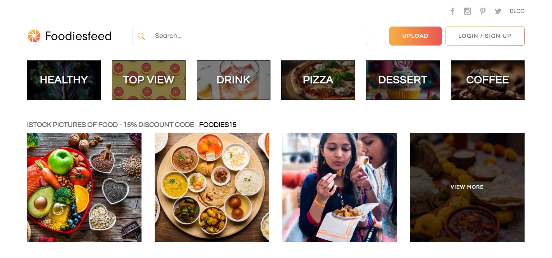 FoodiesFeed website with high-quality free food photography collections