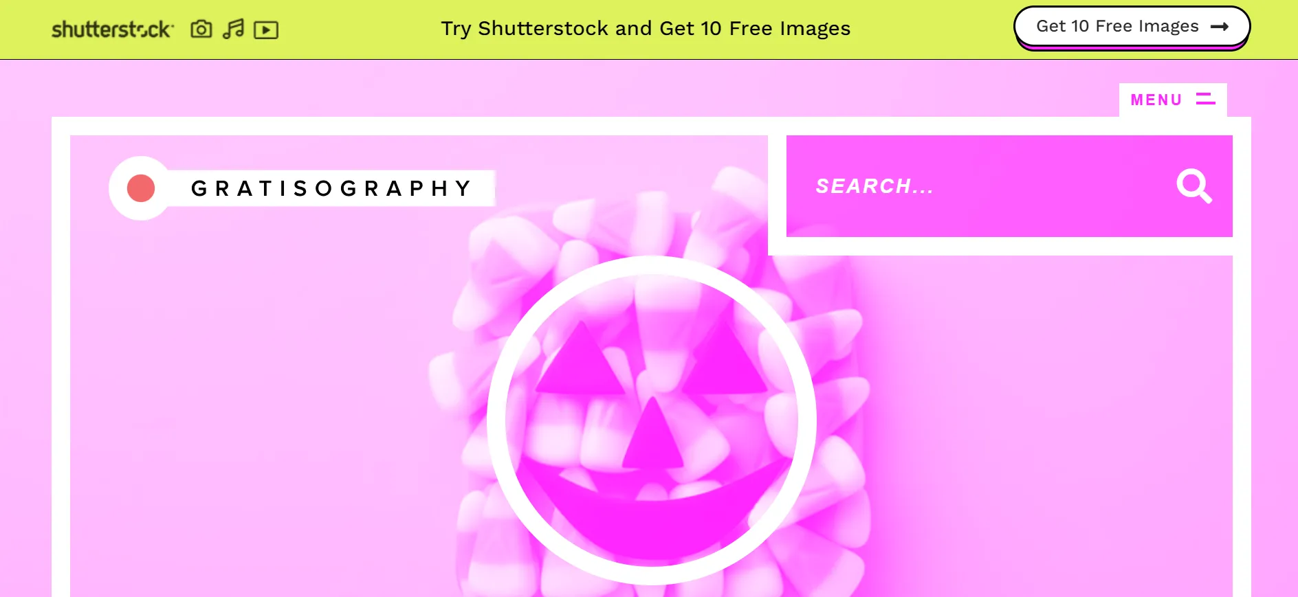 Gratisography homepage featuring quirky creative stock photographs