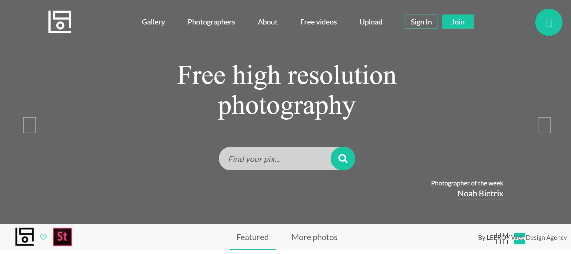 Life of Pix website showcasing high-resolution public domain photographs