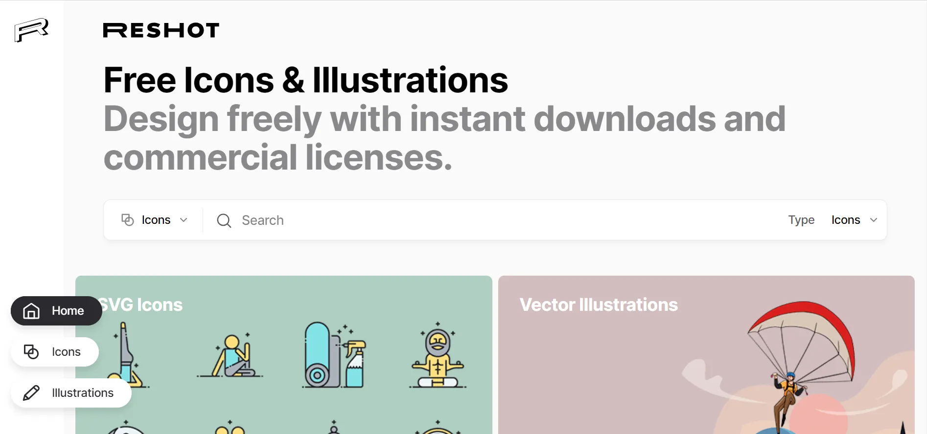 Reshot library with free stock photos, icons, and vector illustrations
