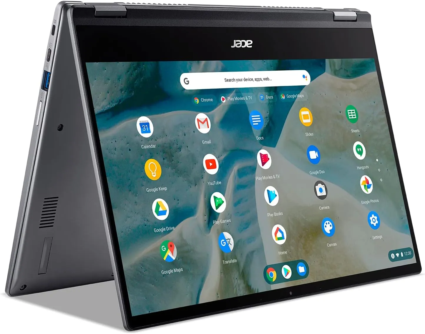 Acer Chromebook Spin 514 in tablet mode with touchscreen