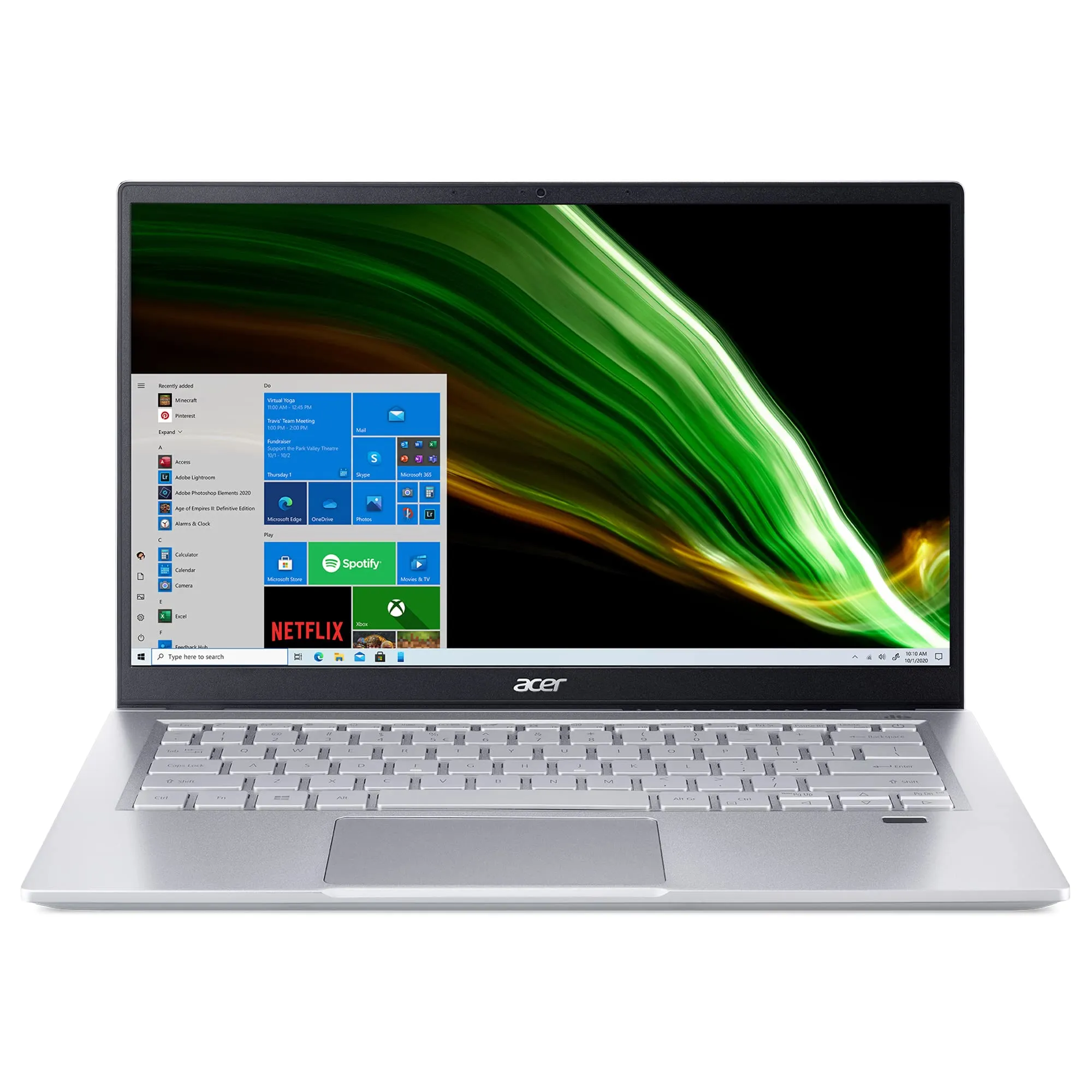 Acer Swift 3 ultraportable laptop with slim silver body