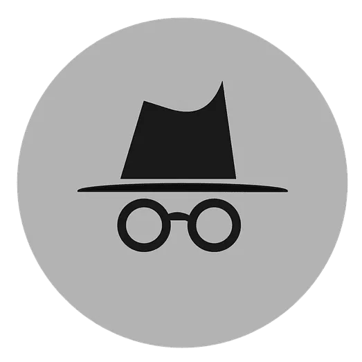 Chrome incognito mode window with dark theme and privacy notice