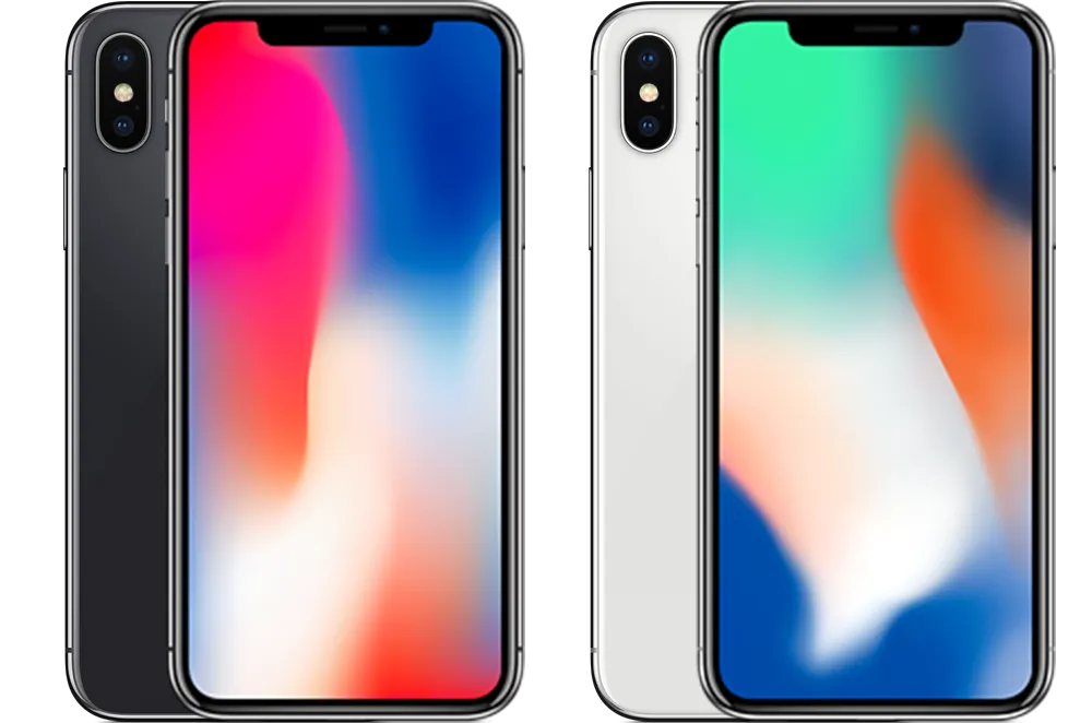 iPhone X with edge-to-edge display and Face ID notch