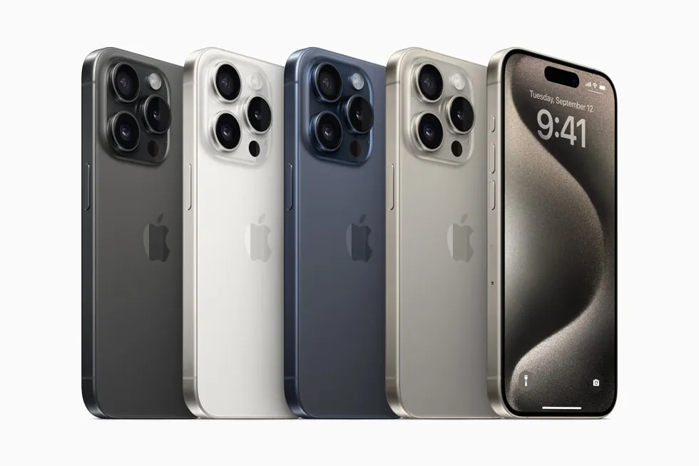 iPhone 15 series with USB-C port and titanium Pro models