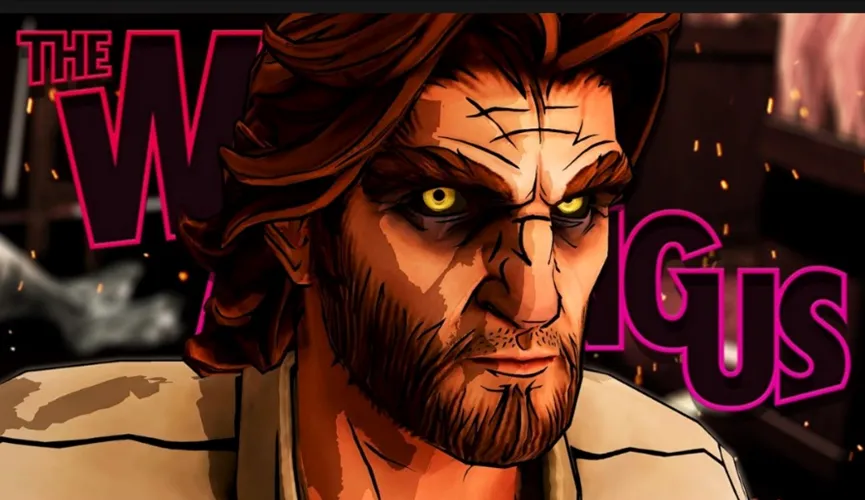 The Wolf Among Us noir-style scene with Bigby Wolf character