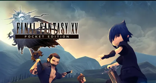 Final Fantasy XV Pocket Edition chibi characters in mobile gameplay