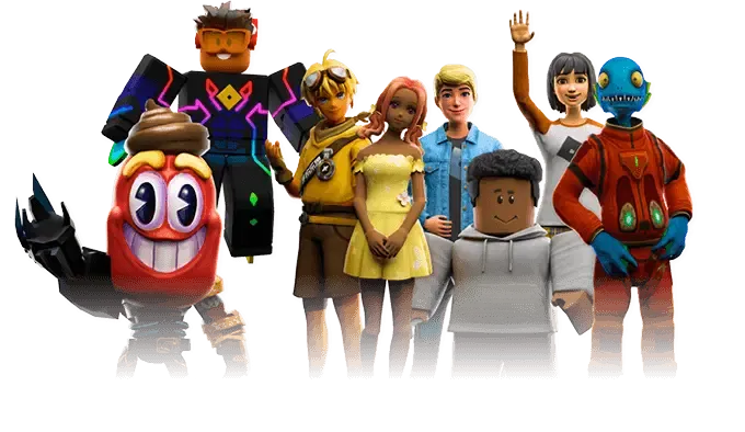 Roblox home page showing a grid of user-created games