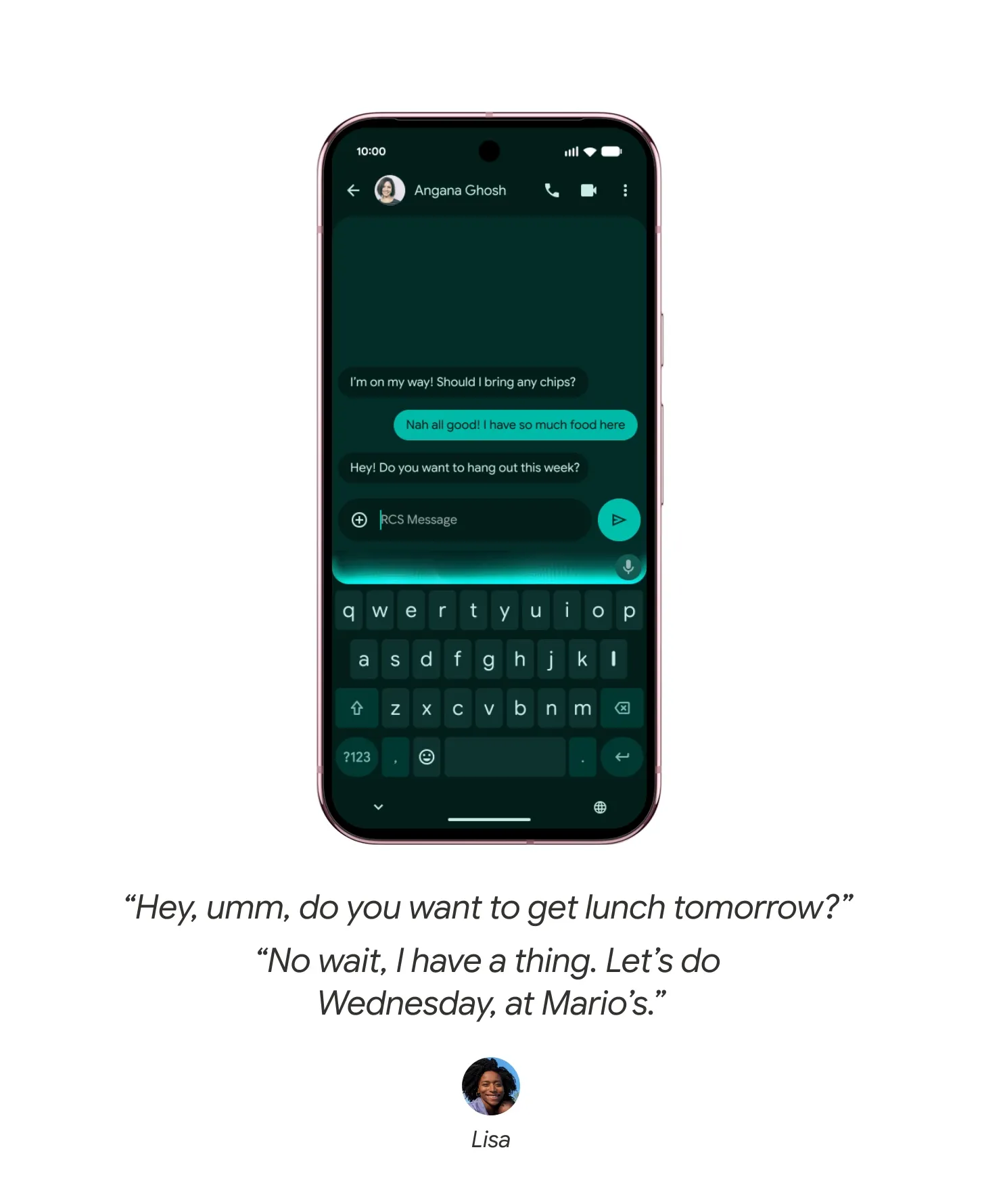 Rambler dictation in Gboard converting rambling speech to clean text
