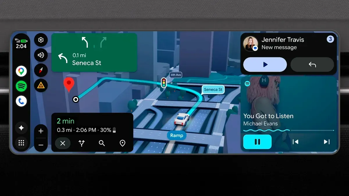 Android Auto with 3D Google Maps and Gemini Magic Cue suggestions