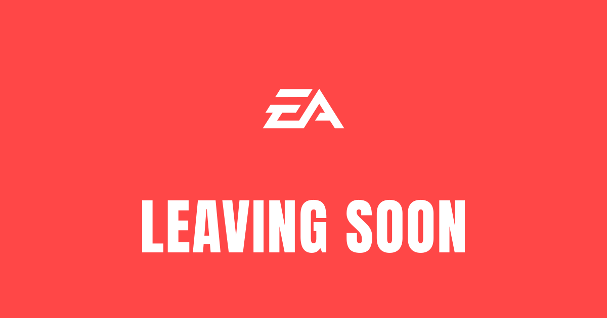 EA logo in white on a red card with the text Leaving Soon