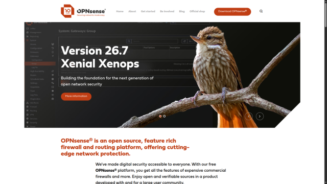 OPNsense website homepage