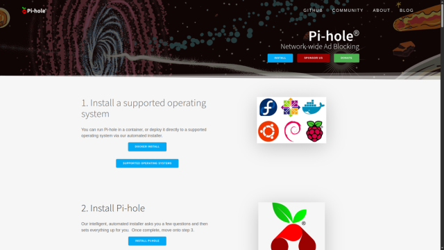 Pi-hole website homepage