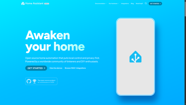 Home Assistant website homepage