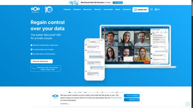Nextcloud website homepage