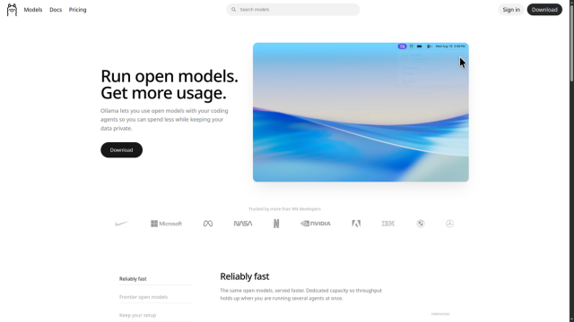 Ollama website homepage