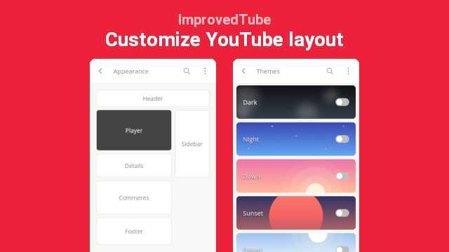 Improve YouTube settings for customising the YouTube layout and theme