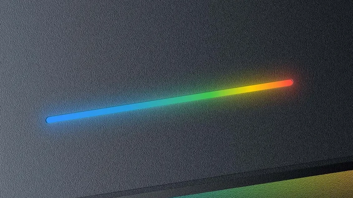 Close-up of the Glowbar lighting strip on the Acer Googlebook lid