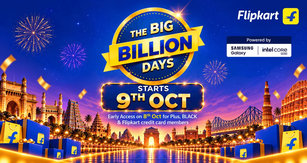 Flipkart Big Billion Days 2026 banner: starts 9th Oct, early access 8th Oct for Plus, Black and Flipkart credit card members