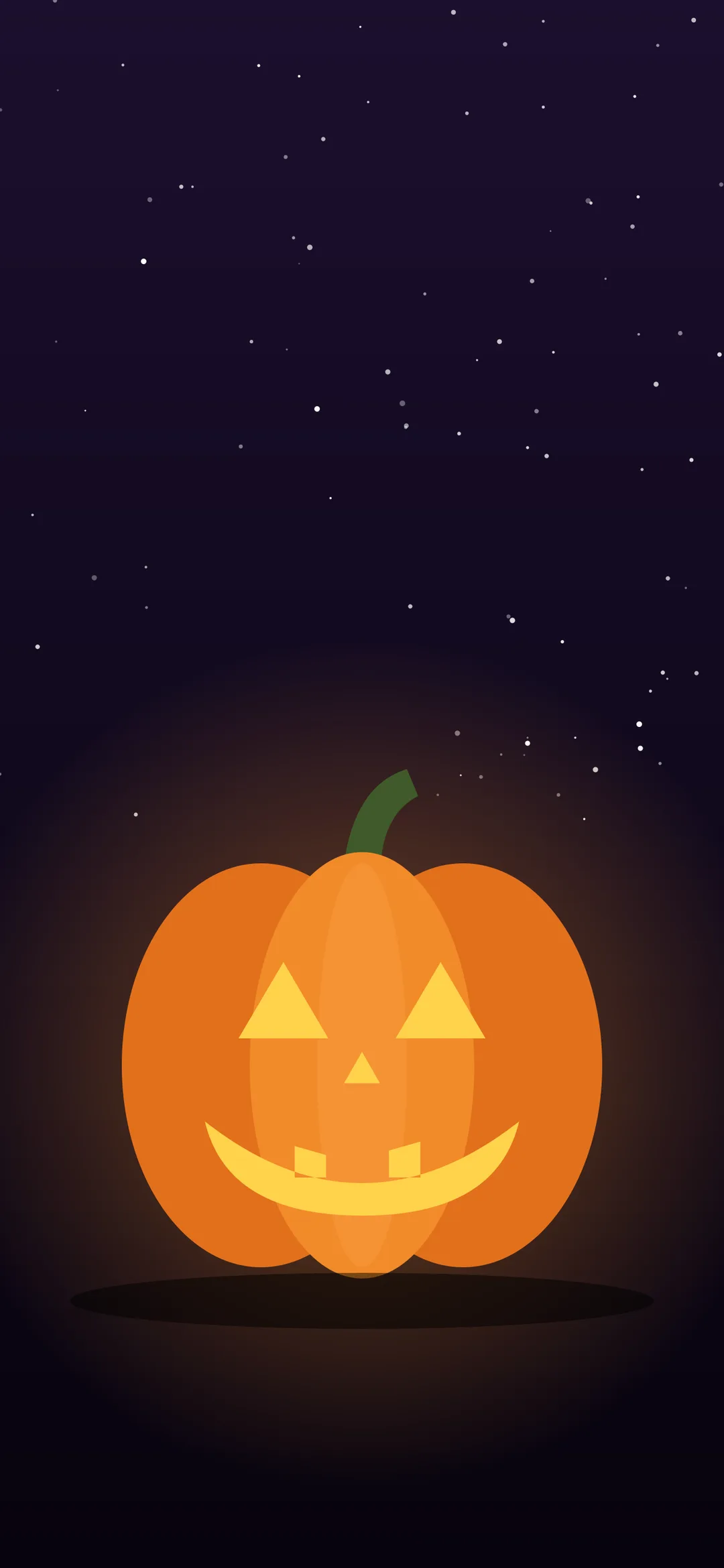 Glowing jack-o-lantern on a starry purple night Halloween wallpaper