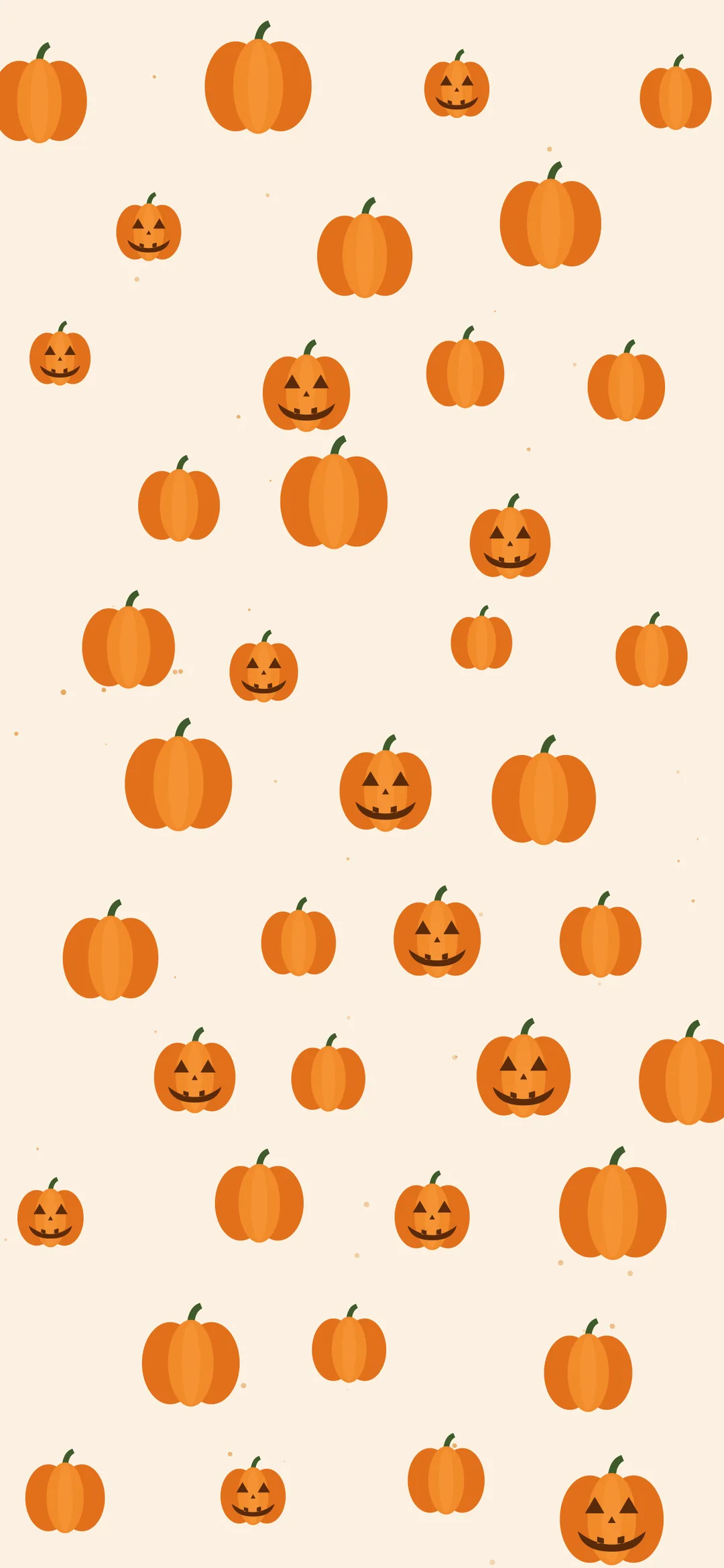 Pumpkin pattern on a cream background Halloween wallpaper