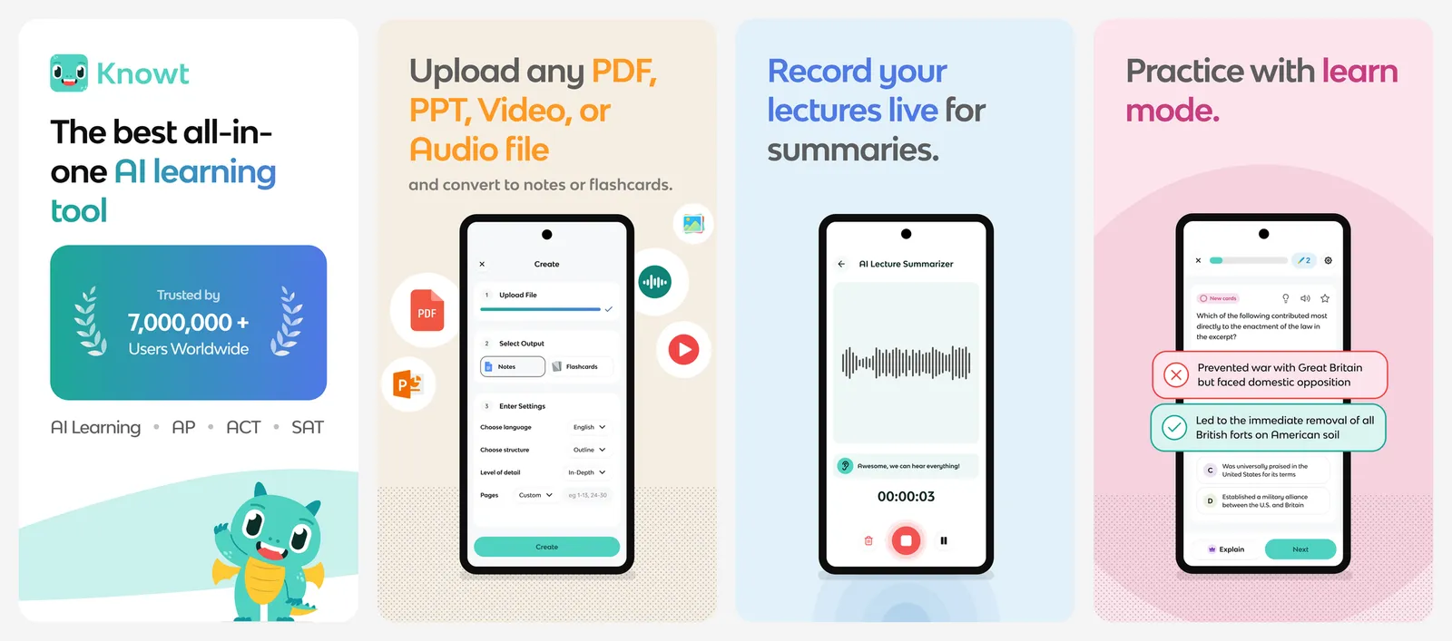 Knowt app screenshots