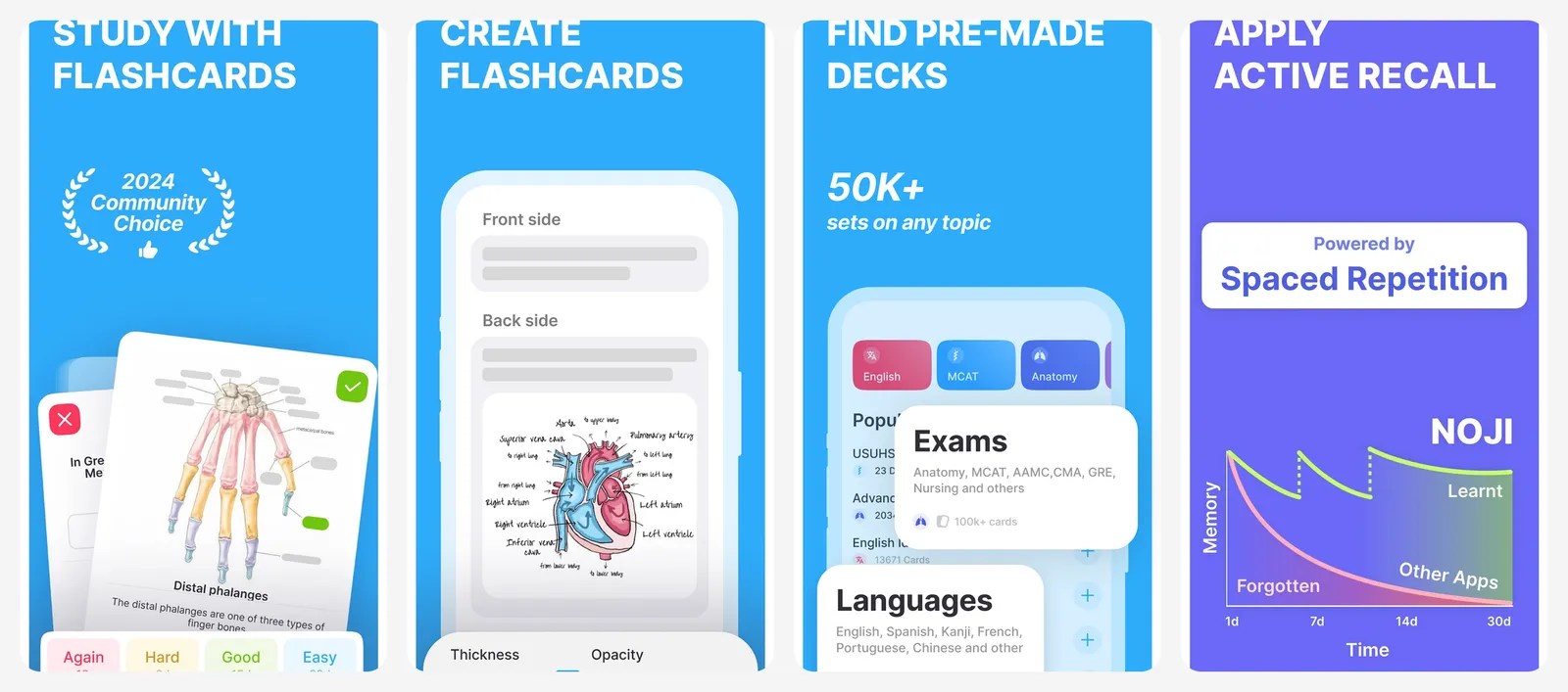 Noji (formerly AnkiPro) app screenshots