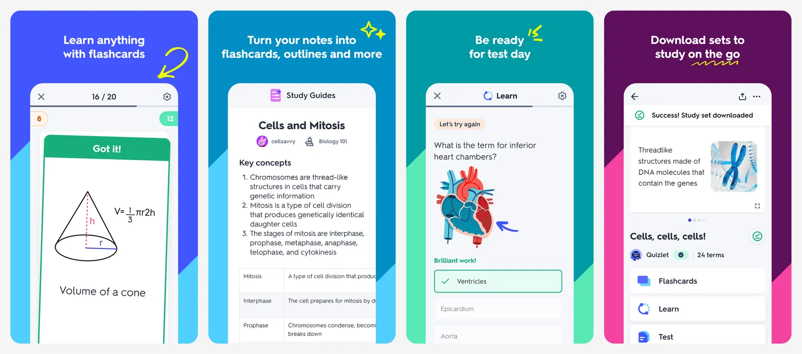 Quizlet app screenshots